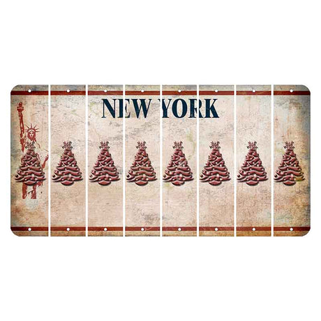 New York Statue of Liberty Cut License Plate Strips (Set of 8) Christmas Tree