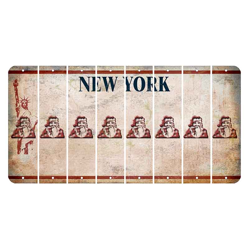 New York Statue of Liberty Cut License Plate Strips (Set of 8) Santa Claus