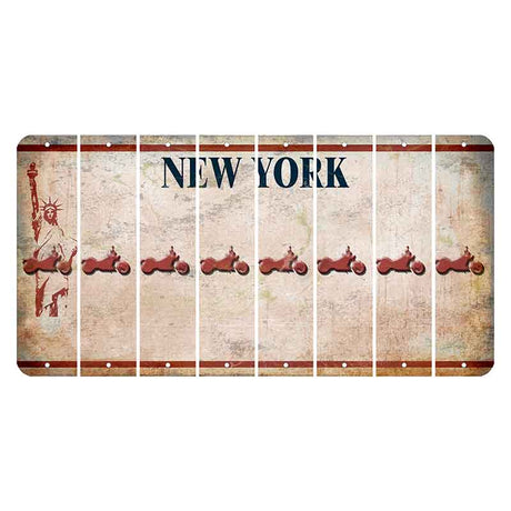 New York Statue of Liberty Cut License Plate Strips (Set of 8) Motorcycle