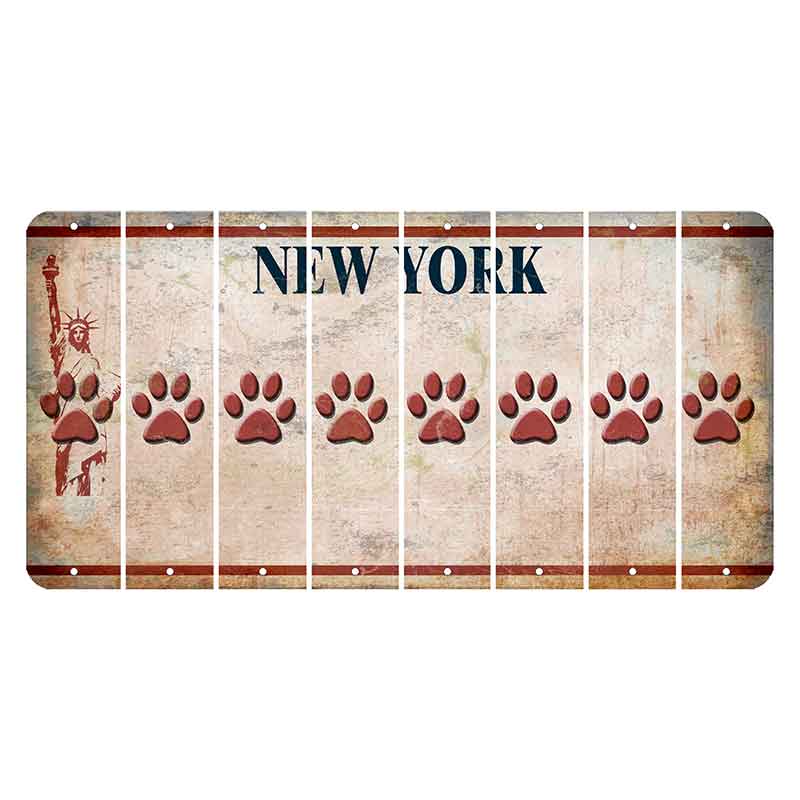 New York Statue of Liberty Cut License Plate Strips (Set of 8) Dog Paw