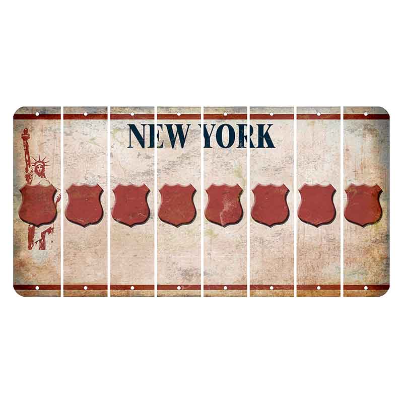 New York Statue of Liberty Cut License Plate Strips (Set of 8) Police Badge