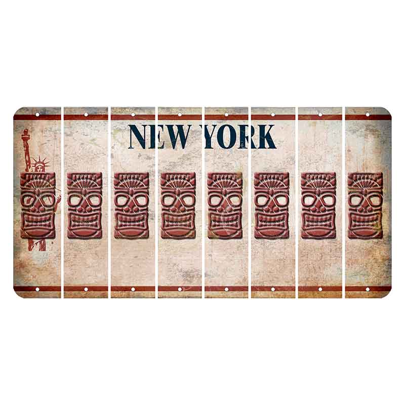 New York Statue of Liberty Cut License Plate Strips (Set of 8) Tiki