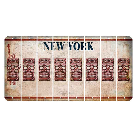 New York Statue of Liberty Cut License Plate Strips (Set of 8) Tiki