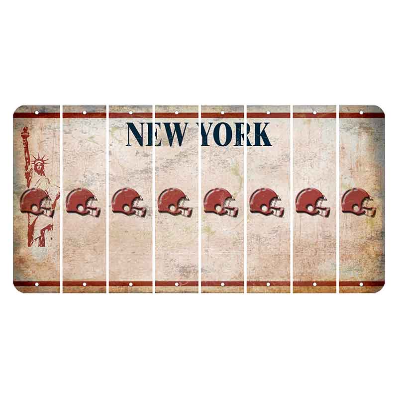 New York Statue of Liberty Cut License Plate Strips (Set of 8) Football Helmet