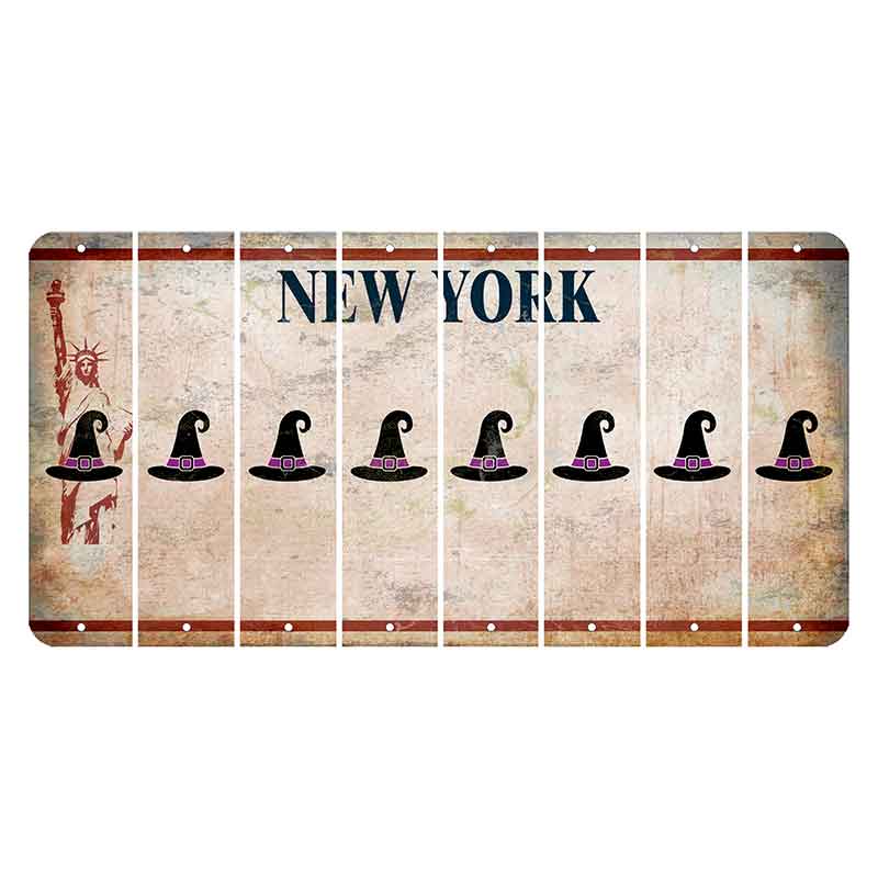 New York Statue of Liberty Cut License Plate Strips (Set of 8) Witches Hat