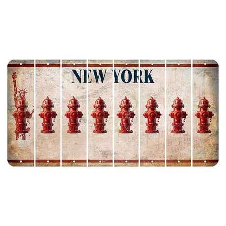 New York Statue of Liberty Cut License Plate Strips (Set of 8) Fire Hydrant