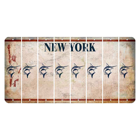 New York Statue of Liberty Cut License Plate Strips (Set of 8) Swordfish