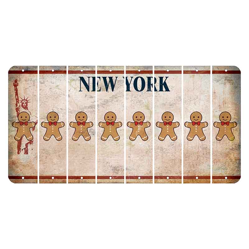 New York Statue of Liberty Cut License Plate Strips (Set of 8) Gingerbread Man