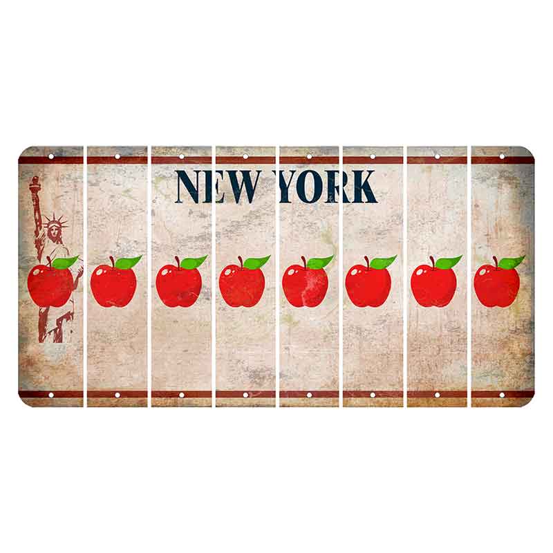 New York Statue of Liberty Cut License Plate Strips (Set of 8) Apple