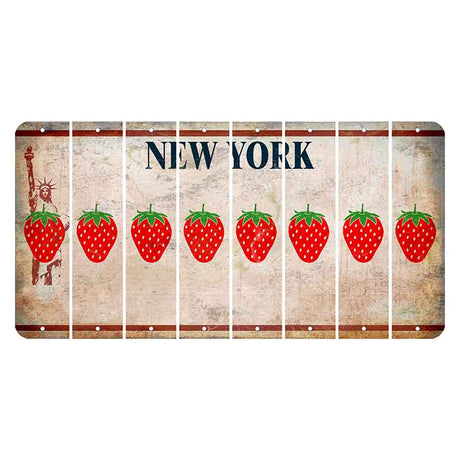 New York Statue of Liberty Cut License Plate Strips (Set of 8) Strawberry