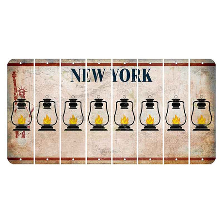 New York Statue of Liberty Cut License Plate Strips (Set of 8) Lantern