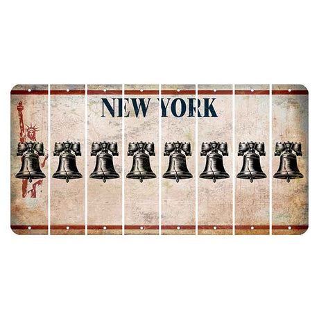 New York Statue of Liberty Cut License Plate Strips (Set of 8) Liberty Bell