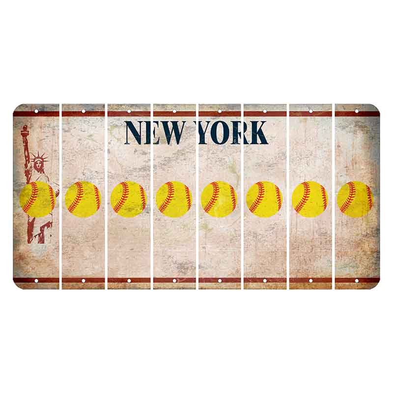 New York Statue of Liberty Cut License Plate Strips (Set of 8) Softball