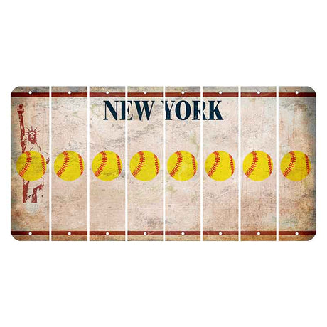 New York Statue of Liberty Cut License Plate Strips (Set of 8) Softball