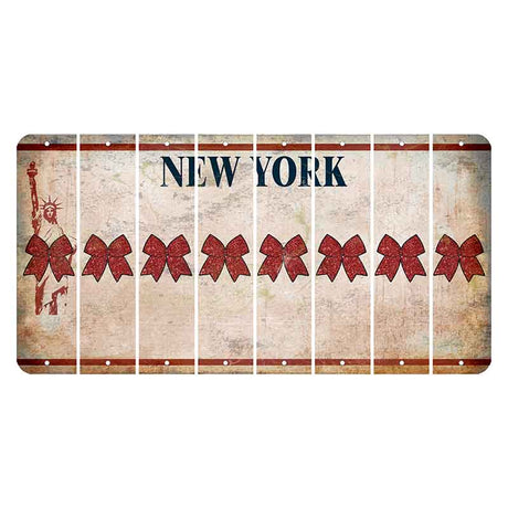 New York Statue of Liberty Cut License Plate Strips (Set of 8) Cheer Bow