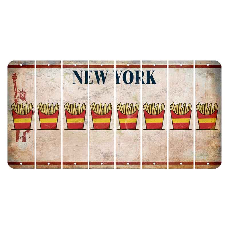 New York Statue of Liberty Cut License Plate Strips (Set of 8) French Fries