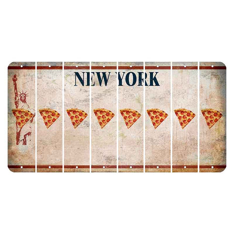 New York Statue of Liberty Cut License Plate Strips (Set of 8) Pizza