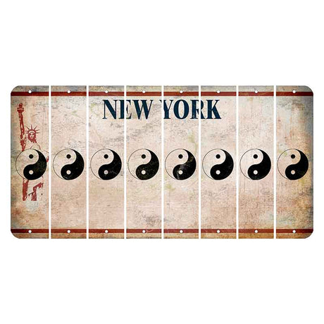 New York Statue of Liberty Cut License Plate Strips (Set of 8) Yin Yang