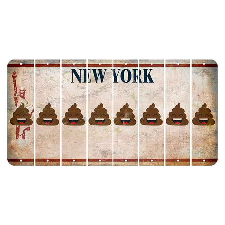 New York Statue of Liberty Cut License Plate Strips (Set of 8) Emoji - Poop