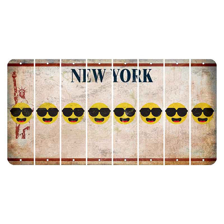 New York Statue of Liberty Cut License Plate Strips (Set of 8) Emoji - Shades