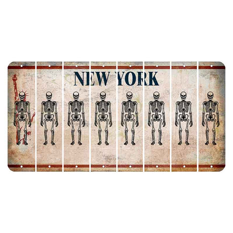 New York Statue of Liberty Cut License Plate Strips (Set of 8) Skeleton