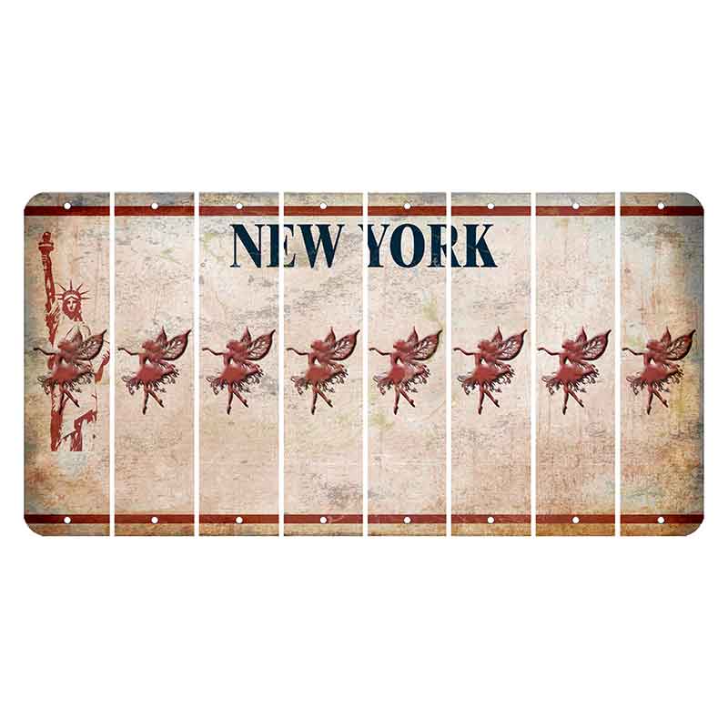 New York Statue of Liberty Cut License Plate Strips (Set of 8) Fairy