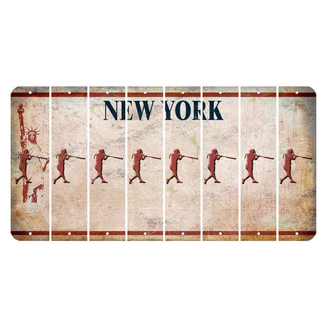 New York Statue of Liberty Cut License Plate Strips (Set of 8) Softball Batter