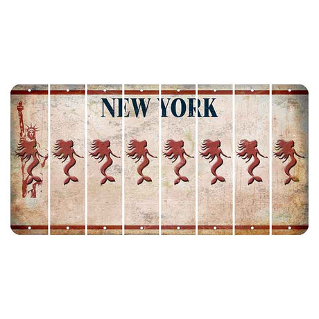 New York Statue of Liberty Cut License Plate Strips (Set of 8) Mermaid