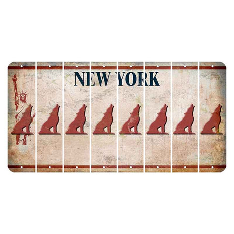 New York Statue of Liberty Cut License Plate Strips (Set of 8) Howling Wolf