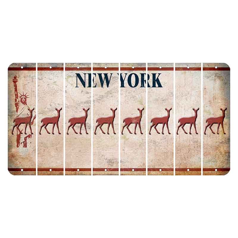 New York Statue of Liberty Cut License Plate Strips (Set of 8) Doe