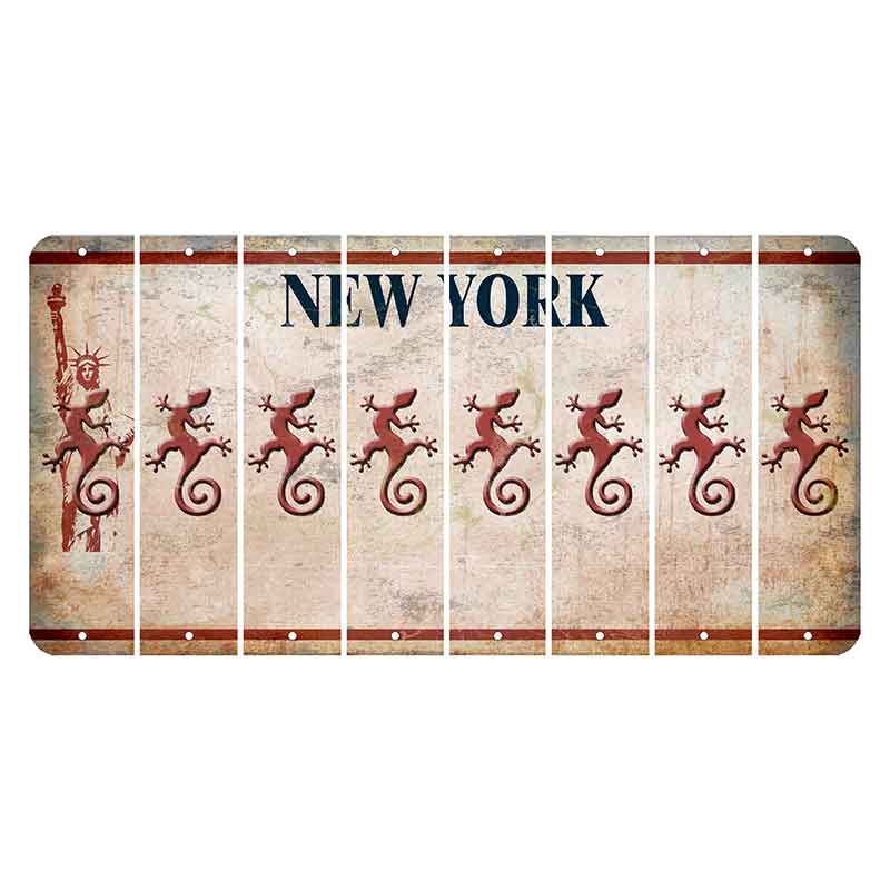 New York Statue of Liberty Cut License Plate Strips (Set of 8) Gecko