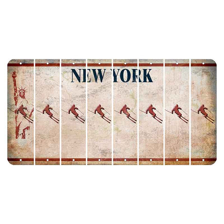 New York Statue of Liberty Cut License Plate Strips (Set of 8) Skier