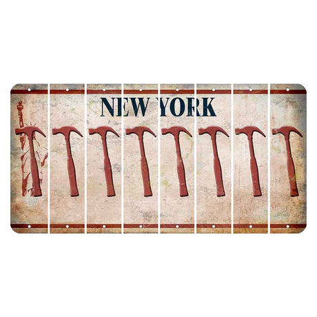 New York Statue of Liberty Cut License Plate Strips (Set of 8) Hammer