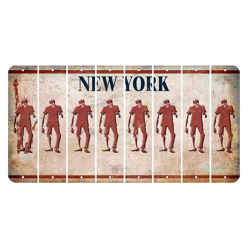 New York Statue of Liberty Cut License Plate Strips (Set of 8) Zombie