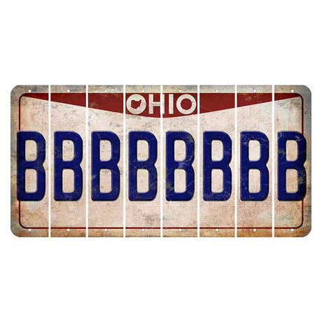 Ohio Pride Cut License Plate Strips (Set of 8) B