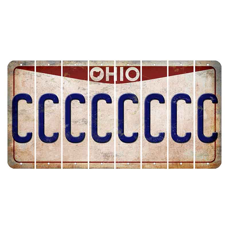 Ohio Pride Cut License Plate Strips (Set of 8) C