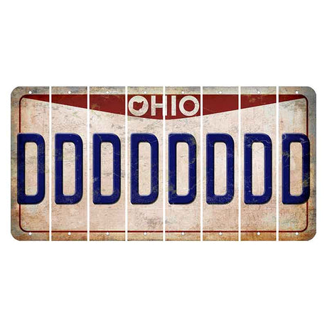 Ohio Pride Cut License Plate Strips (Set of 8) D