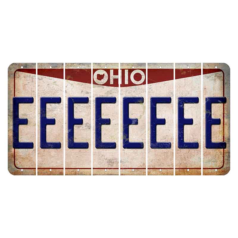 Ohio Pride Cut License Plate Strips (Set of 8) E