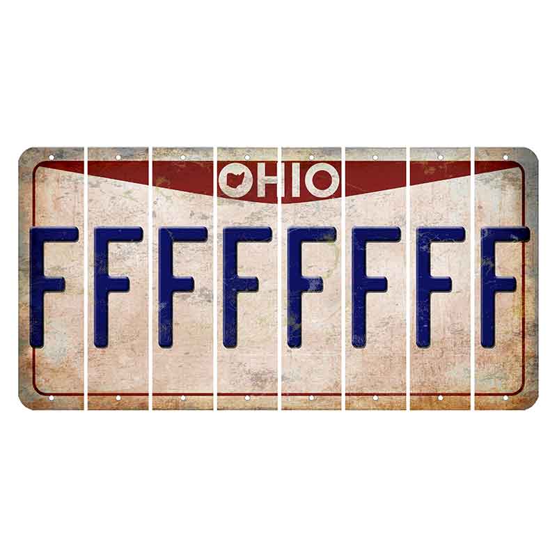 Ohio Pride Cut License Plate Strips (Set of 8) F