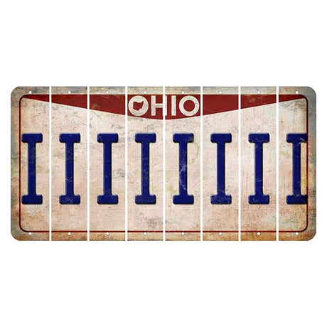 Ohio Pride Cut License Plate Strips (Set of 8) I