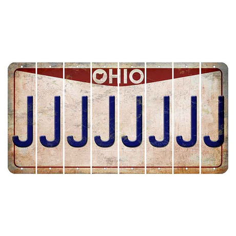 Ohio Pride Cut License Plate Strips (Set of 8) J