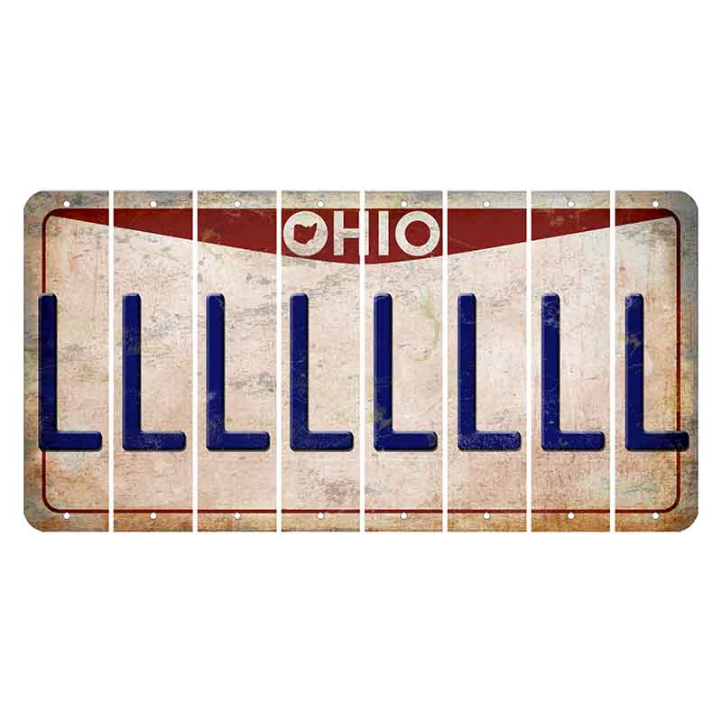 Ohio Pride Cut License Plate Strips (Set of 8) L