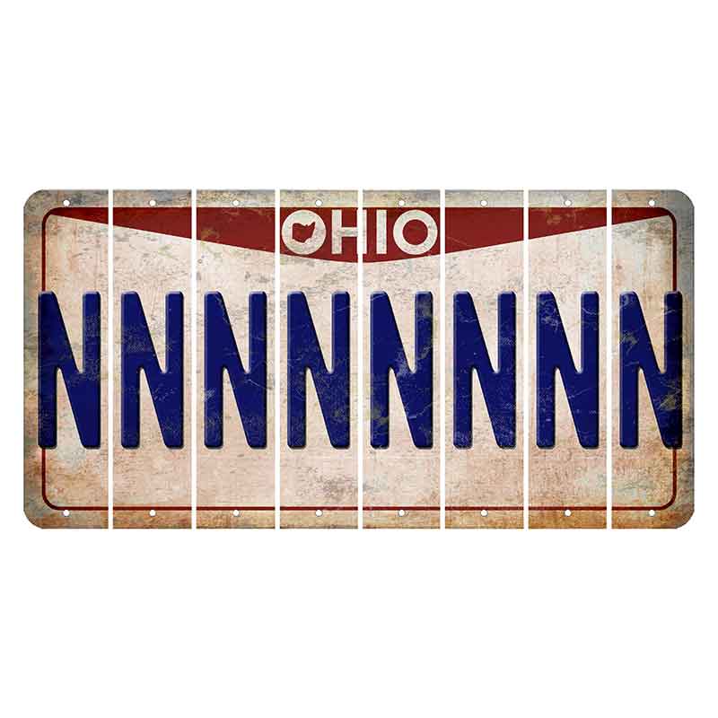 Ohio Pride Cut License Plate Strips (Set of 8) N