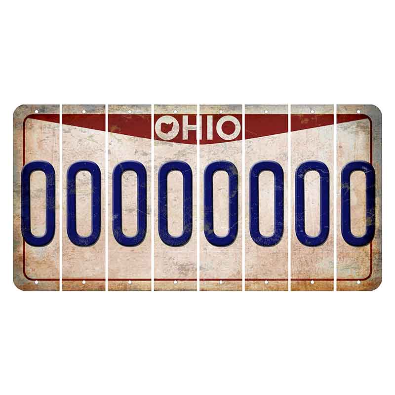 Ohio Pride Cut License Plate Strips (Set of 8) O