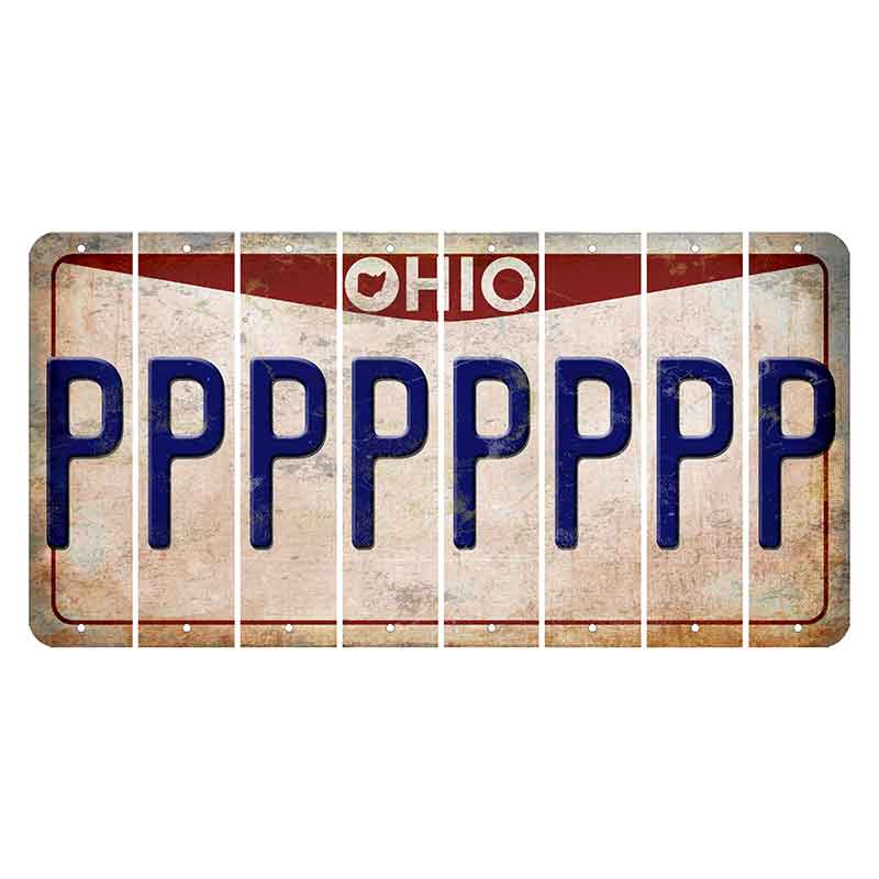 Ohio Pride Cut License Plate Strips (Set of 8) P