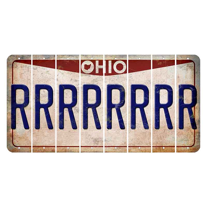 Ohio Pride Cut License Plate Strips (Set of 8) R