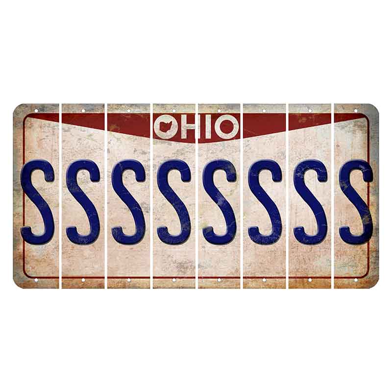 Ohio Pride Cut License Plate Strips (Set of 8) S