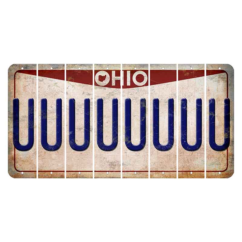 Ohio Pride Cut License Plate Strips (Set of 8) U