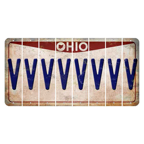 Ohio Pride Cut License Plate Strips (Set of 8) V