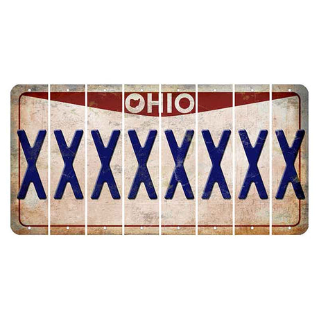 Ohio Pride Cut License Plate Strips (Set of 8) X